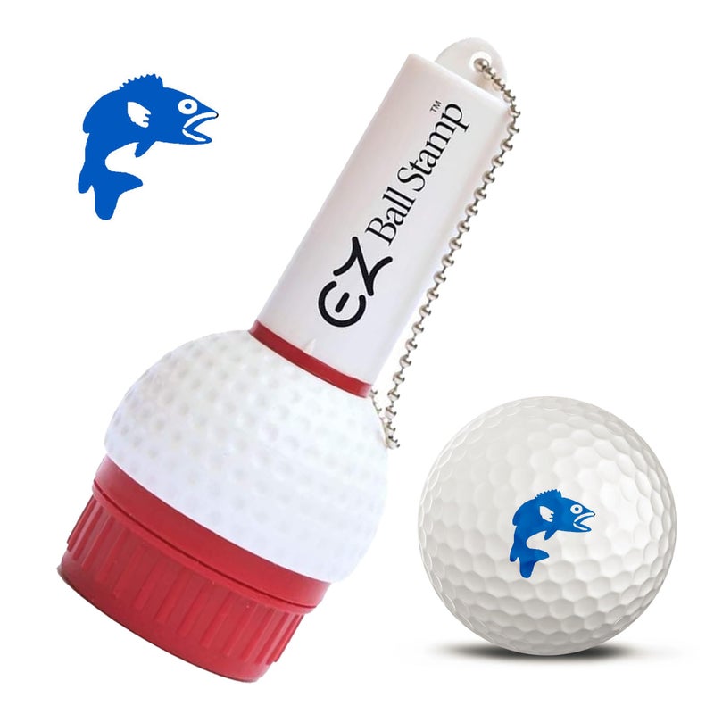 ProMarking EZBallStamp Golf Ball Stamp Marker (Blue Fish) - Image 1